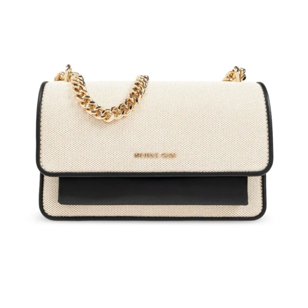 Michael Kors Black and Cream Crossbody Bag Claire Large